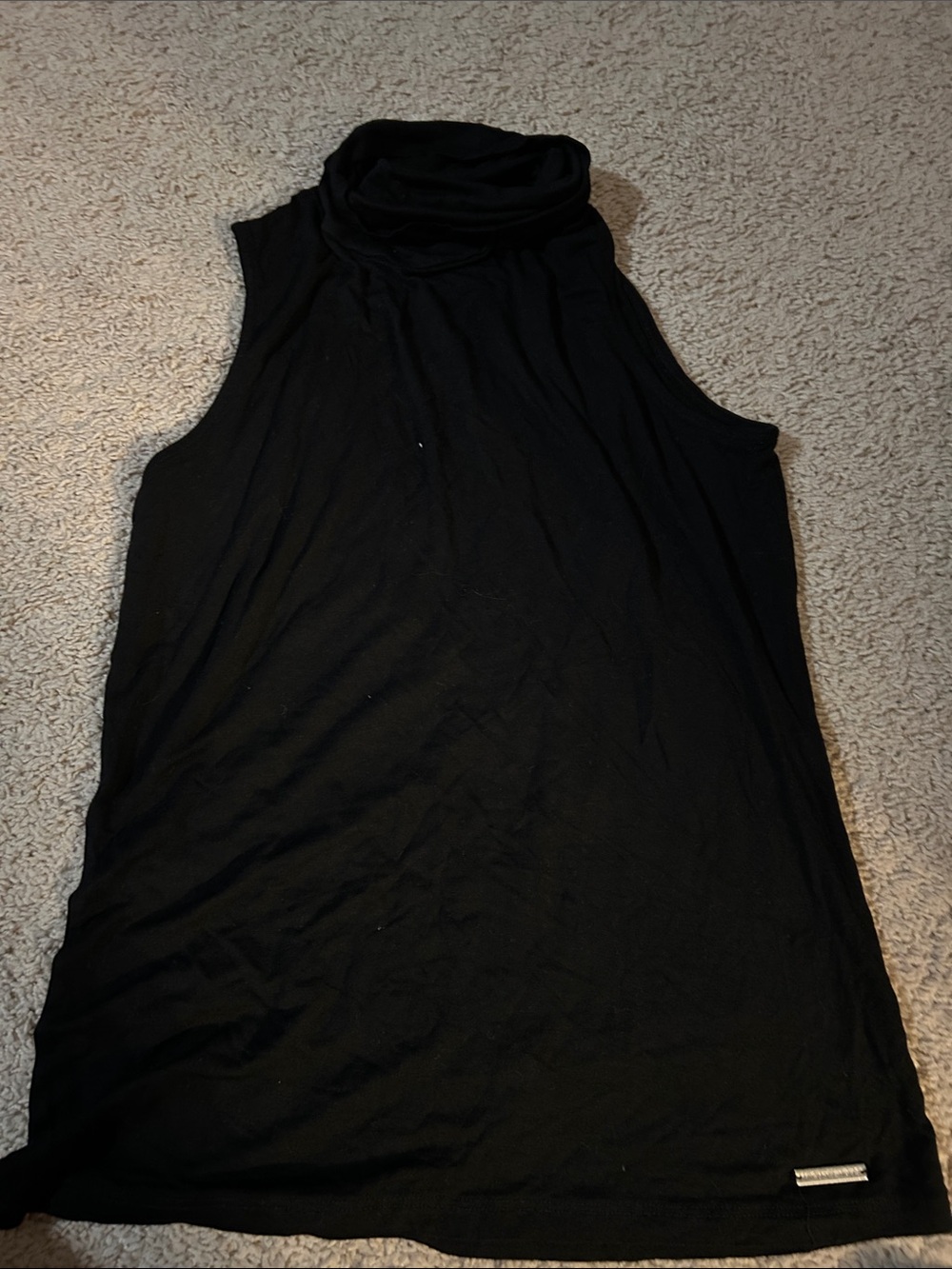 Michael Kors Black Sleeveless Turtleneck Tank Top